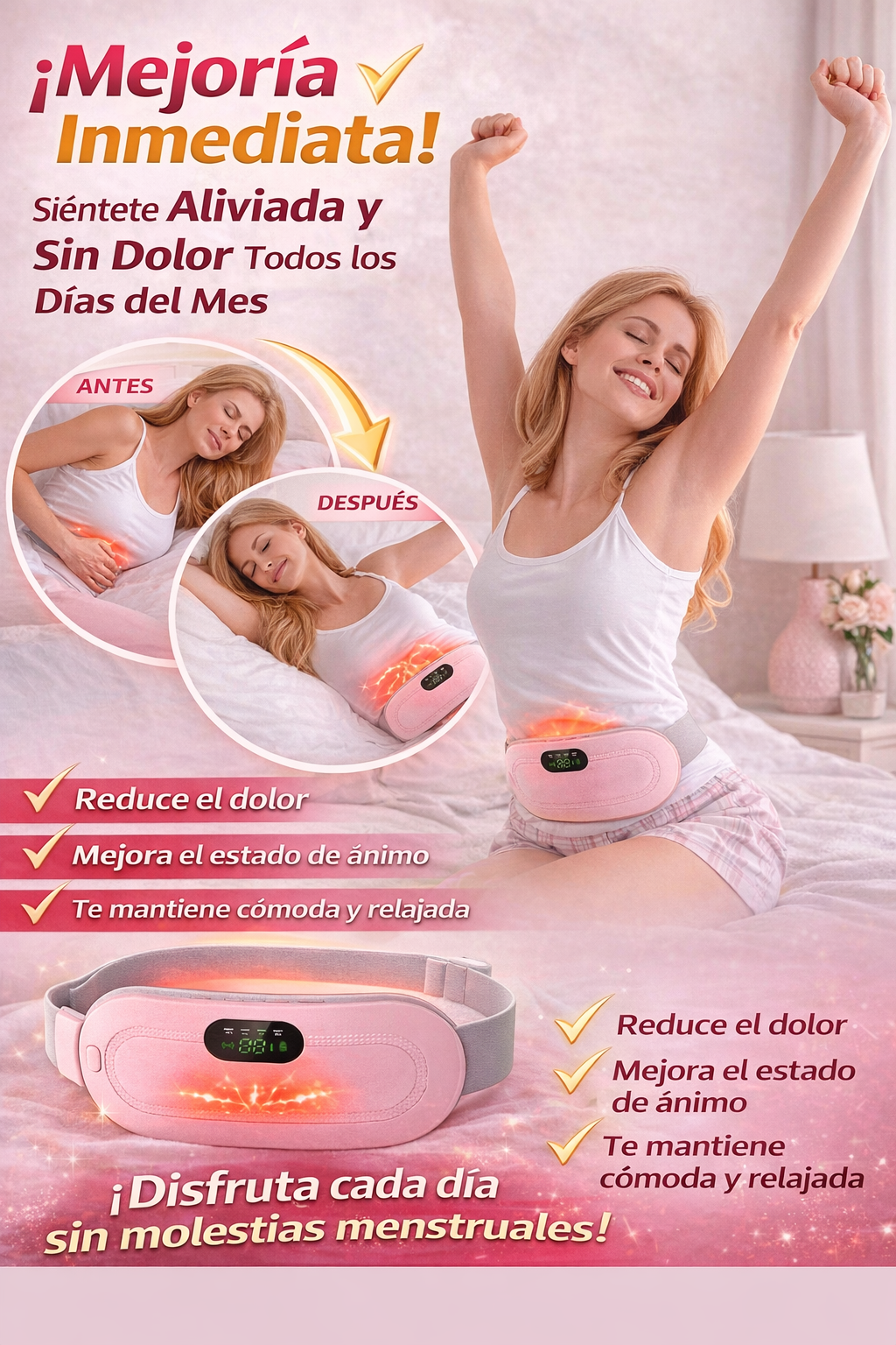 CINTURÓN TÉRMICO PARA CÓLICOS MENSTRUALES