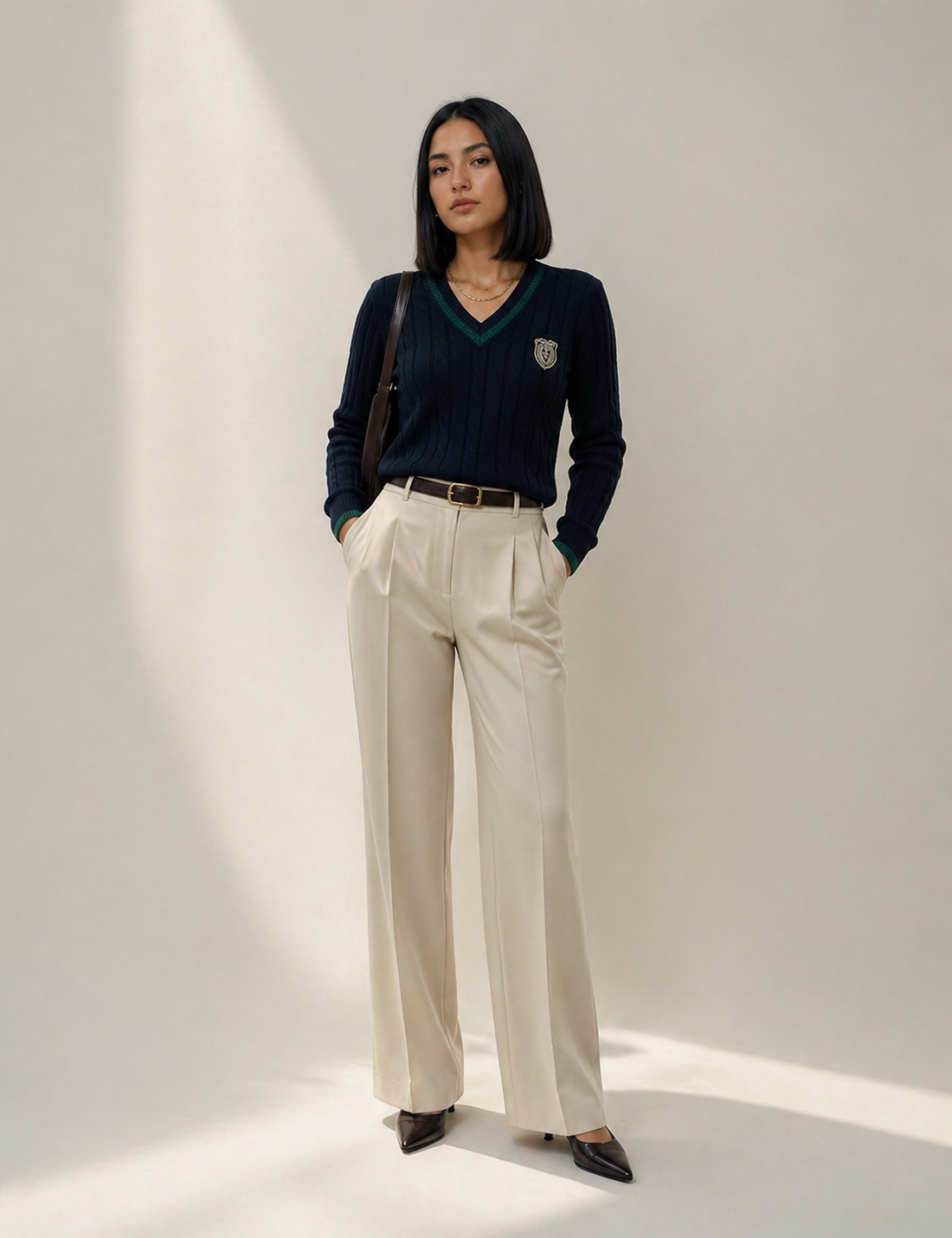 SUÉTER CUELLO EN V – ESTILO CLÁSICO MODERNO