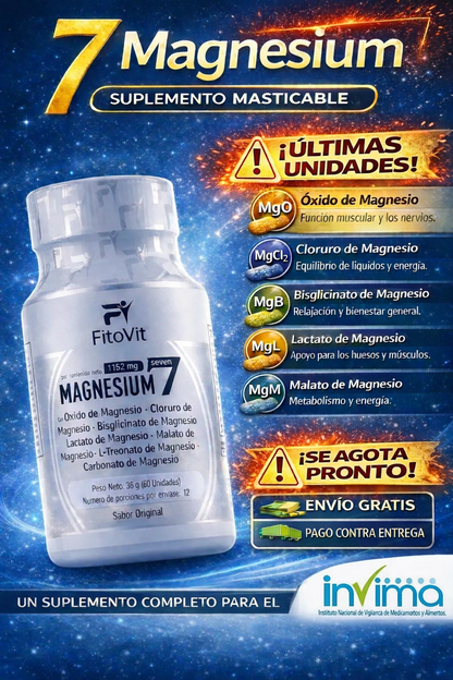 MAGNESIUM 7 – FÓRMULA 7 EN 1 PARA SUEÑO Y ENERGÍA.