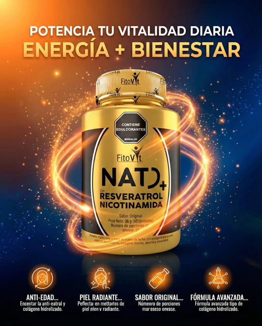 NAD+ con Resveratrol Nicotinamida Energía Celular y Vitalidad