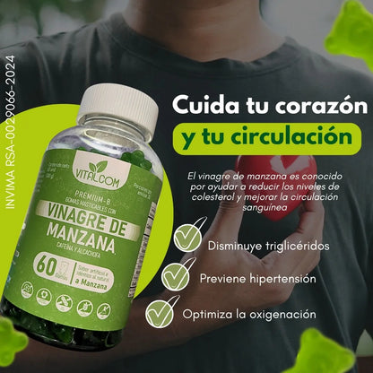 Gomitas de Vinagre de Manzana, Cafeína y Alcachofa – Energía, Digestión y Equilibrio Natural