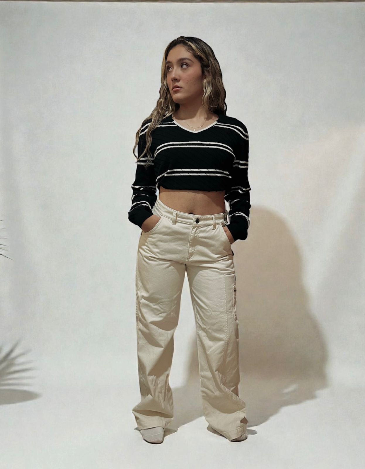 Buzo Rayado Negro Manga Larga