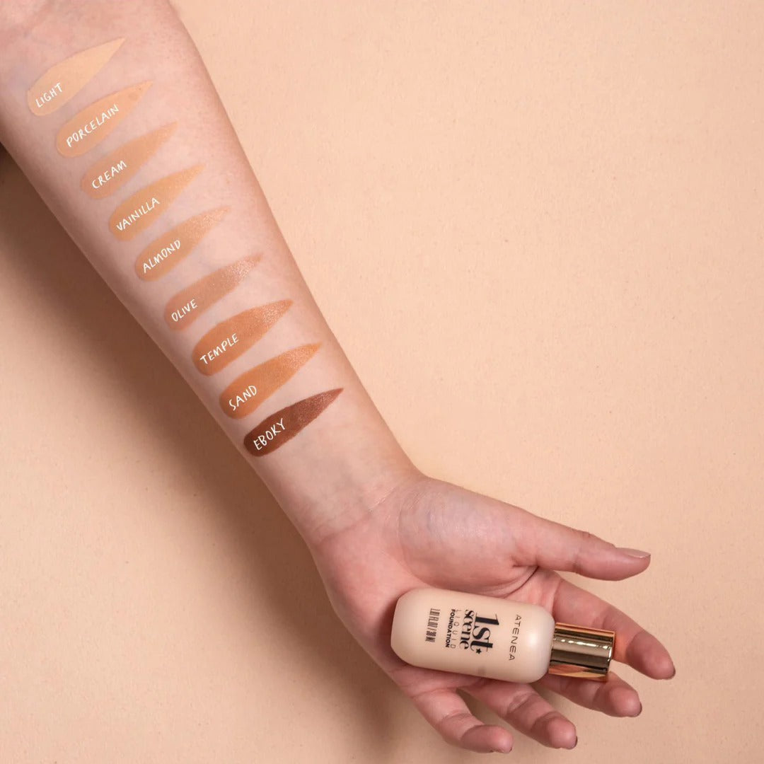 ATENEA - BASE DE MAQUILLAJE LÍQUIDA 1ST SCENE - La Base que Deja Tu Piel Suave, Perfecta y Natural