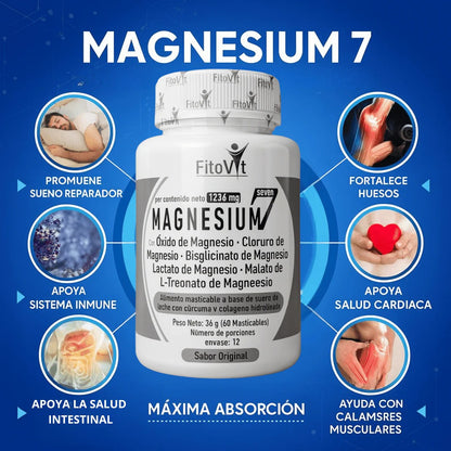 💥 Magnesium 7 – Fórmula 7 en 1 para energía, sueño y equilibrio celular.