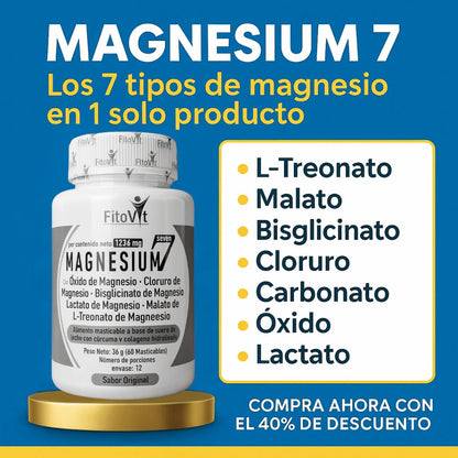 💥 Magnesium 7 – Fórmula 7 en 1 para energía, sueño y equilibrio celular.