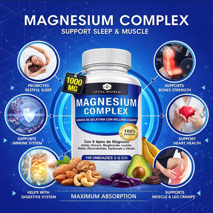 Magnesium Complex 1000 mg – 8 Tipos de Magnesio