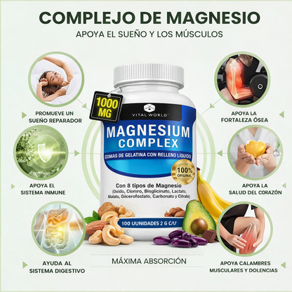 Magnesium Complex 1000 mg – 8 Tipos de Magnesio